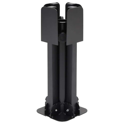 vidaXL Parasol Base Foldable for Ø38/48 mm Pole Glossy Black Steel