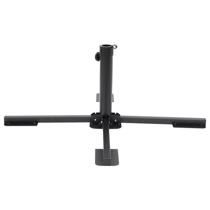 vidaXL Parasol Base Foldable for Ø38/48 mm Pole Glossy Black Steel