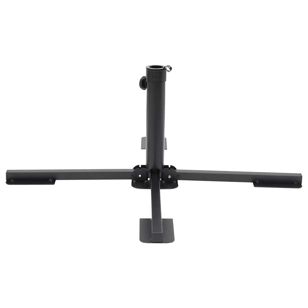 vidaXL Parasol Base Foldable for Ø38/48 mm Pole Glossy Black Steel