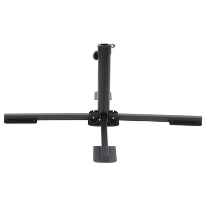 vidaXL Parasol Base Foldable for Ø38/48 mm Pole Glossy Black Steel