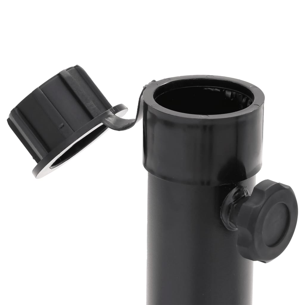 vidaXL Parasol Base Foldable for Ø38/48 mm Pole Glossy Black Steel