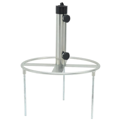 vidaXL Parasol Base with Ground Spikes for Ø38/48 mm Silver Steel