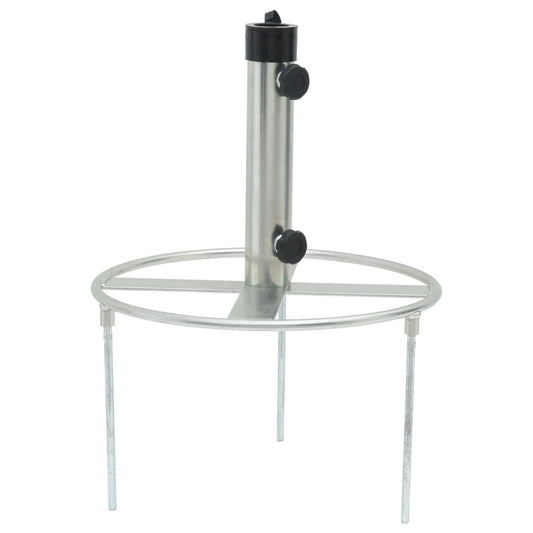 vidaXL Parasol Base with Ground Spikes for Ø38/48 mm Silver Steel