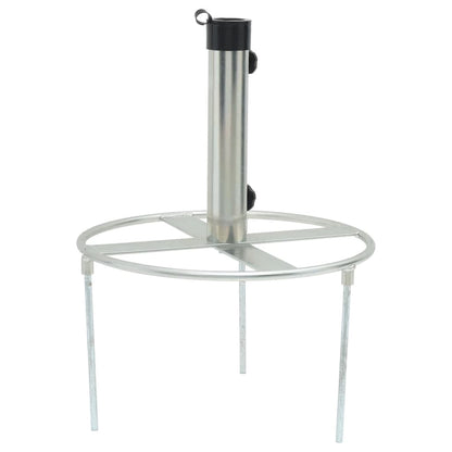 vidaXL Parasol Base with Ground Spikes for Ø38/48 mm Silver Steel