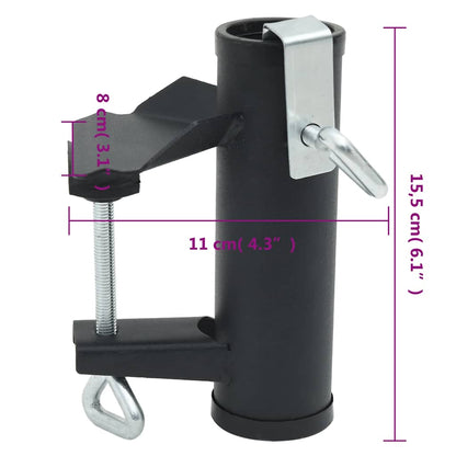 vidaXL Umbrella Clamps for Balcony 2 pcs 25-38 mm Steel