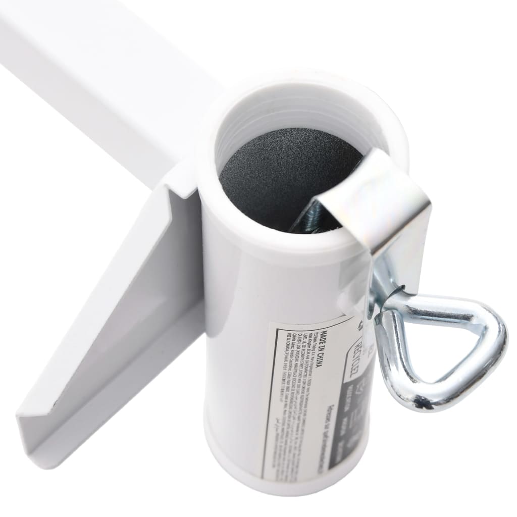 vidaXL Umbrella Clamp for Balcony White 38 mm Steel