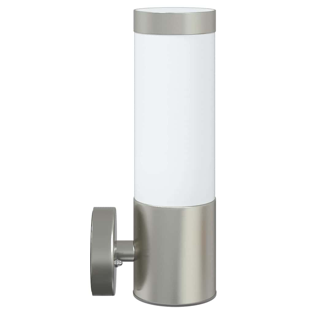 vidaXL Outdoor Wall Light Silver 12 x 7.5 x 27 cm Stainless steel