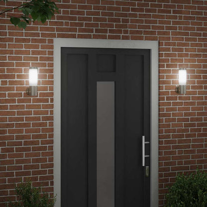 vidaXL Outdoor Wall Light 2 pcs Silver 12 x 8.5 x 27 cm