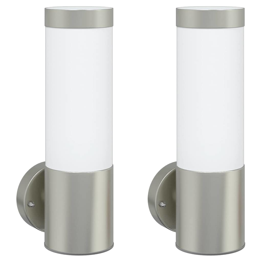 vidaXL Outdoor Wall Light 2 pcs Silver 12 x 8.5 x 27 cm