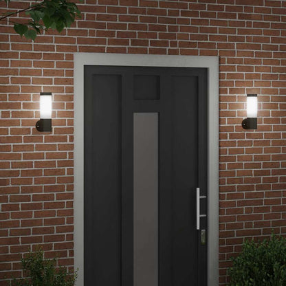 vidaXL Outdoor Wall Light 2 pcs Black 12 x 8.5 x 27 cm