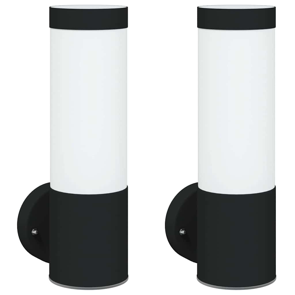 vidaXL Outdoor Wall Light 2 pcs Black 12 x 8.5 x 27 cm