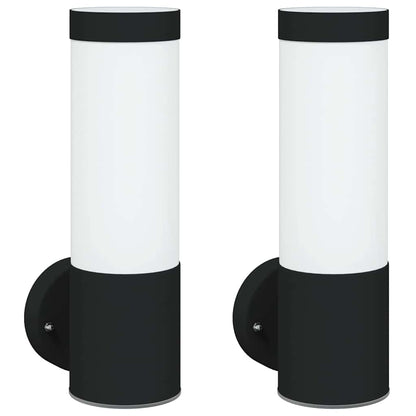 vidaXL Outdoor Wall Light 2 pcs Black 12 x 8.5 x 27 cm