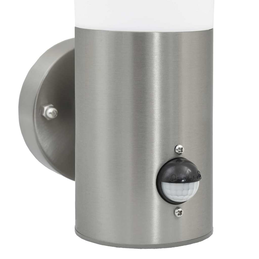 vidaXL Outdoor Wall Light with Sensor Silver Stainless Steel IP44