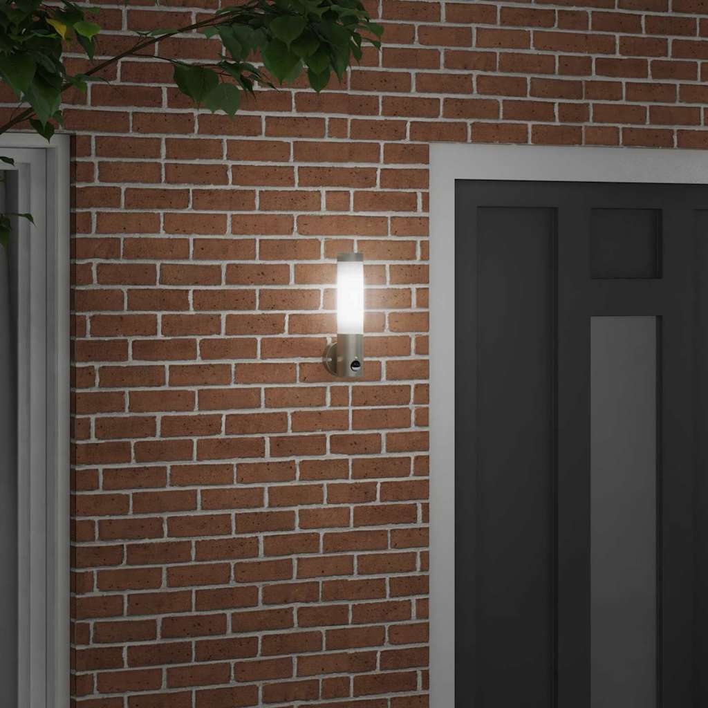 vidaXL Outdoor Wall Light Silver 12 x 8.5 x 29 cm