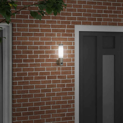 vidaXL Outdoor Wall Light Silver 12 x 8.5 x 29 cm