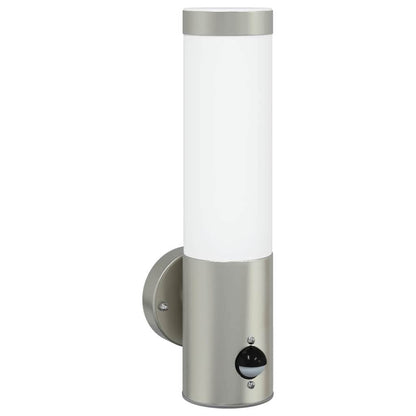 vidaXL Outdoor Wall Light Silver 12 x 8.5 x 29 cm