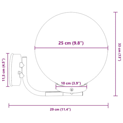vidaXL Outdoor Wall Light Silver 29 x 25 x 33 cm