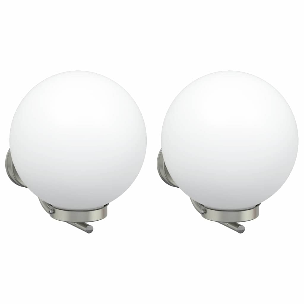 vidaXL Outdoor Wall Lights 2 pcs Silver Stainless Steel IP44