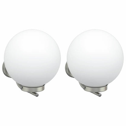 vidaXL Outdoor Wall Lights 2 pcs Silver Stainless Steel IP44