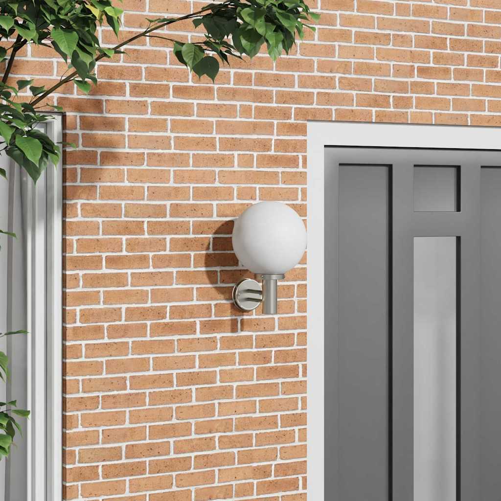 vidaXL Outdoor Wall Light Silver Stainless Steel IP44