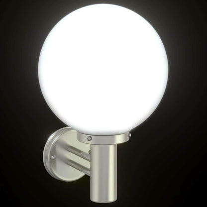 vidaXL Outdoor Wall Light Silver Stainless Steel IP44