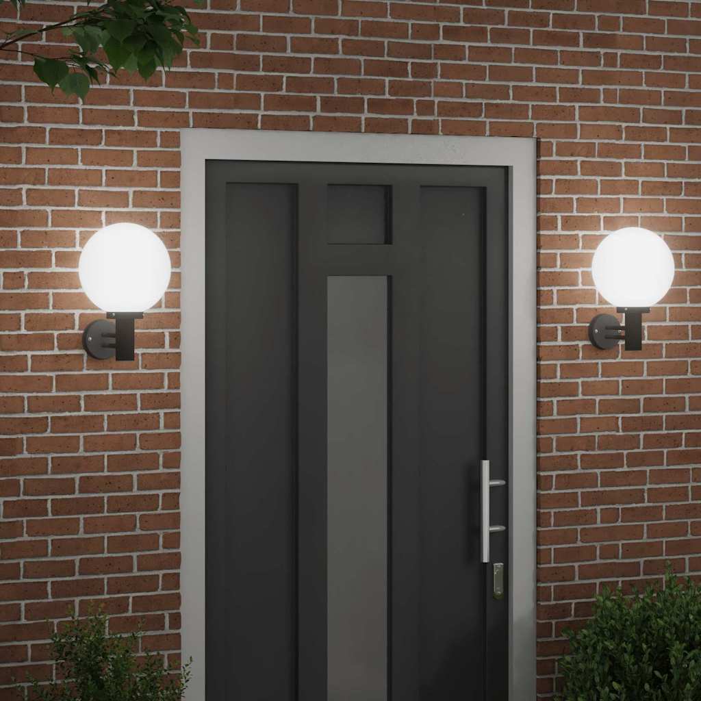 vidaXL Outdoor Wall Light 2 pcs Black 28 x 25 x 38 cm