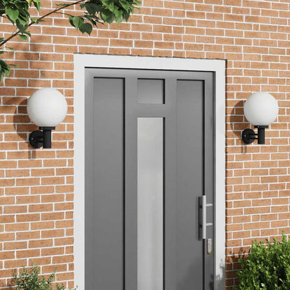 vidaXL Outdoor Wall Lights 2 pcs Black Stainless Steel IP44