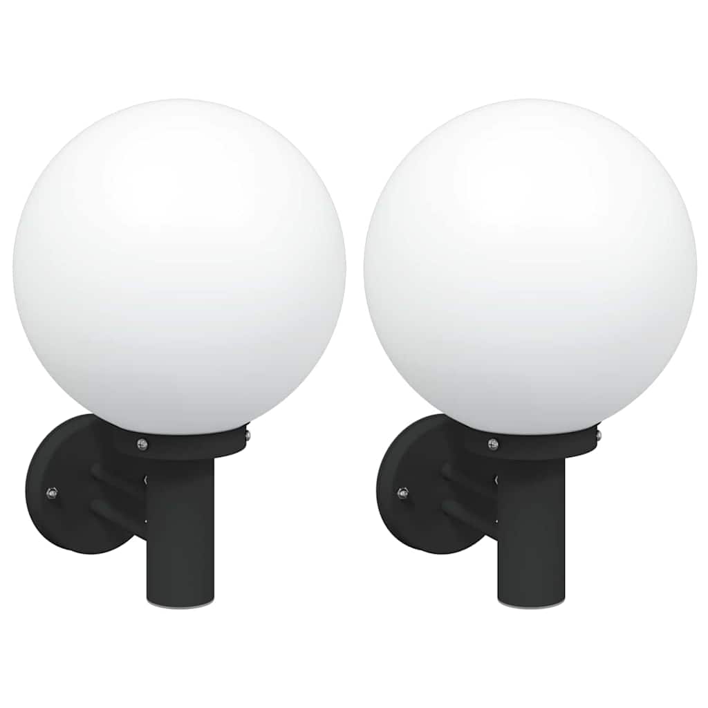 vidaXL Outdoor Wall Light 2 pcs Black 28 x 25 x 38 cm