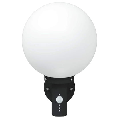 vidaXL Outdoor Wall Light with Sensor Black Stainless Steel IP44