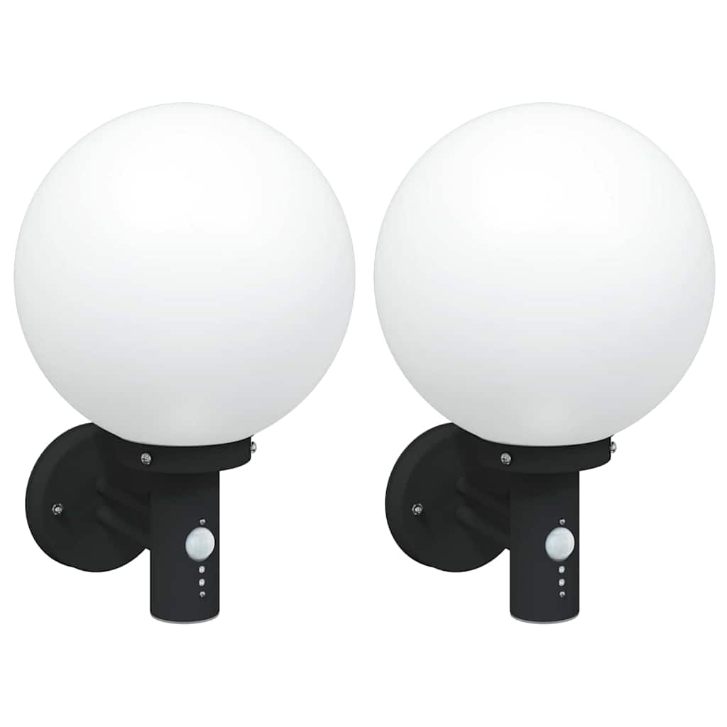 vidaXL Outdoor Wall Light 2 pcs Black 28 x 25 x 38 cm