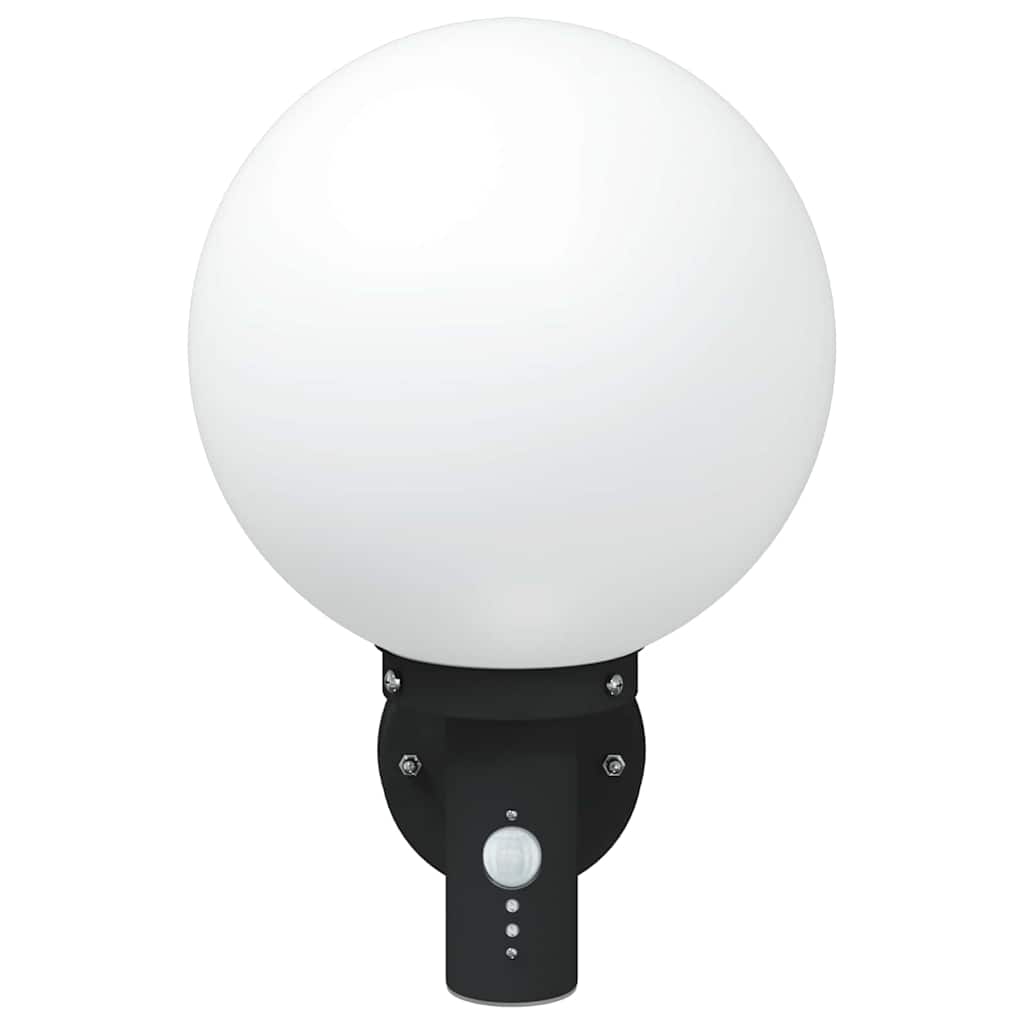 vidaXL Outdoor Wall Lights with Sensor 2 pcs Black Stainless Steel IP44