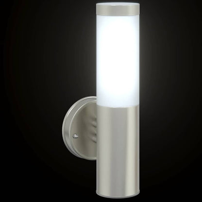 vidaXL Outdoor Wall Light Silver 15 x 7.5 x 33 cm