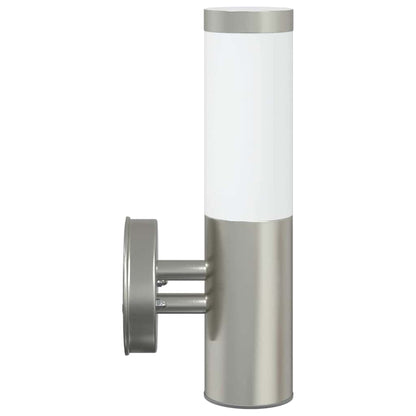 vidaXL Outdoor Wall Light Silver 15 x 7.5 x 33 cm