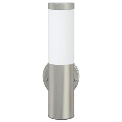 vidaXL Outdoor Wall Lights 2 pcs Silver 15 x 7.5 x 33 cm