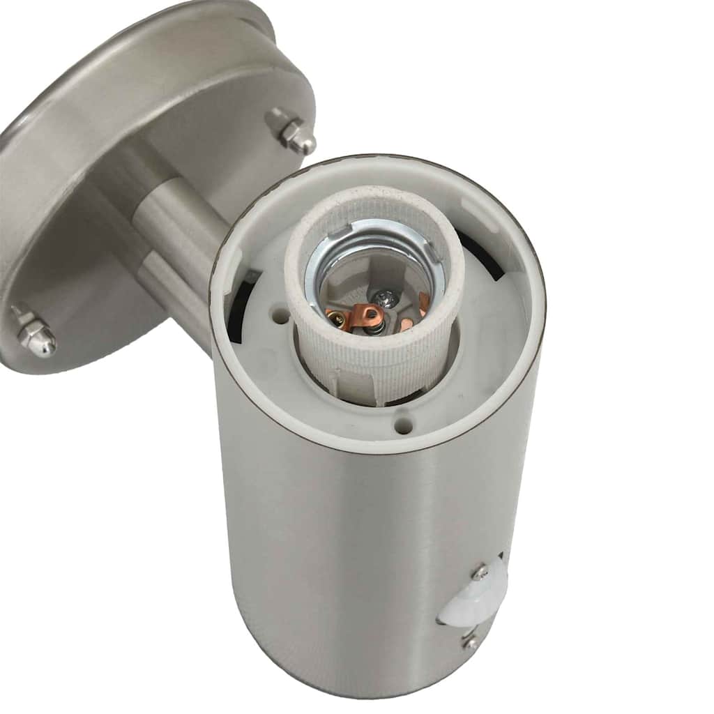 vidaXL Outdoor Wall Light Silver 15 x 7.5 x 33 cm Stainless steel