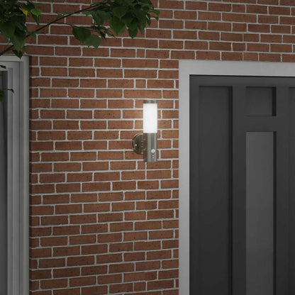 vidaXL Outdoor Wall Light Silver 15 x 7.5 x 33 cm Stainless steel