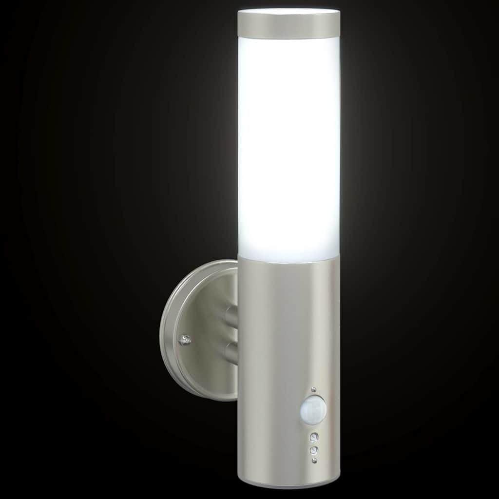 vidaXL Outdoor Wall Light Silver 15 x 7.5 x 33 cm Stainless steel