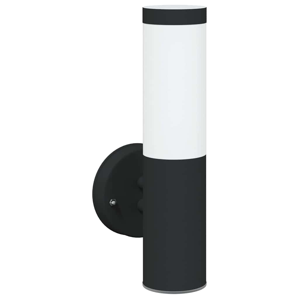 vidaXL Outdoor Wall Light Black Stainless Steel IP44