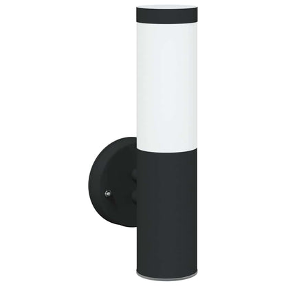 vidaXL Outdoor Wall Light Black Stainless Steel IP44