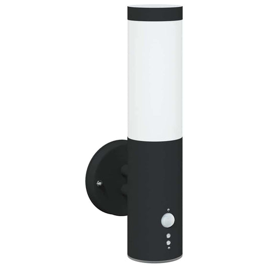 vidaXL Outdoor Wall Light Black 15 x 7.5 x 33 cm Stainless steel