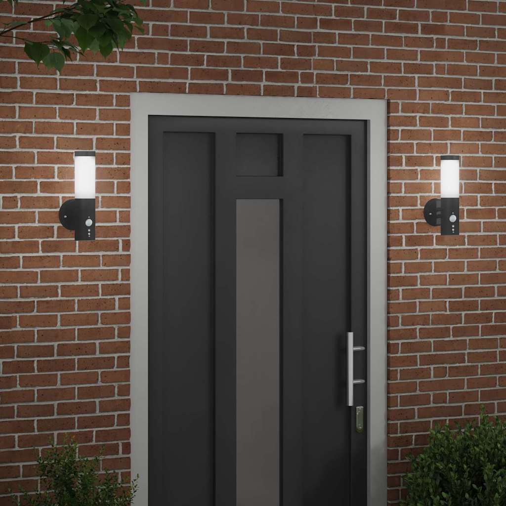 vidaXL Outdoor Wall Light 2 pcs Black 15 x 7.5 x 33 cm