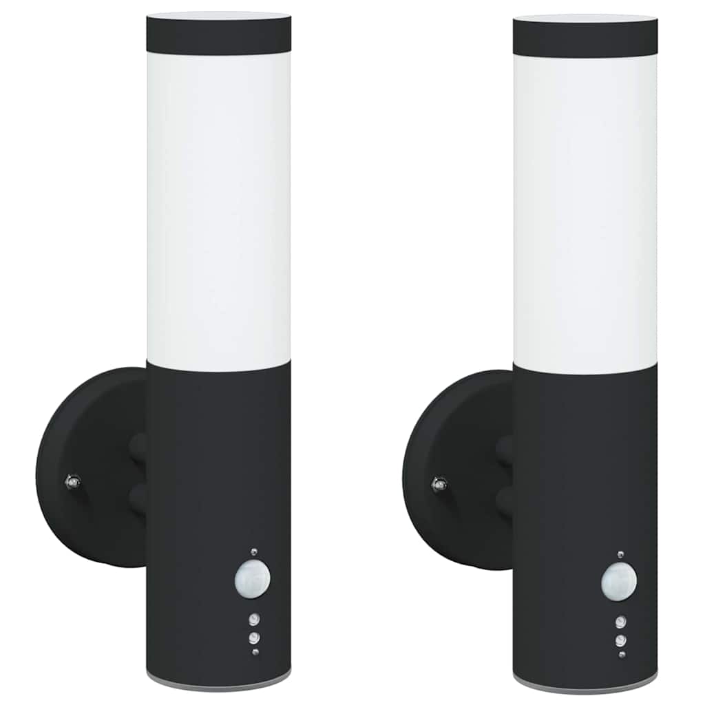 vidaXL Outdoor Wall Light 2 pcs Black 15 x 7.5 x 33 cm