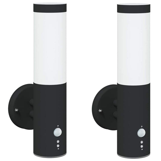 vidaXL Outdoor Wall Light 2 pcs Black 15 x 7.5 x 33 cm