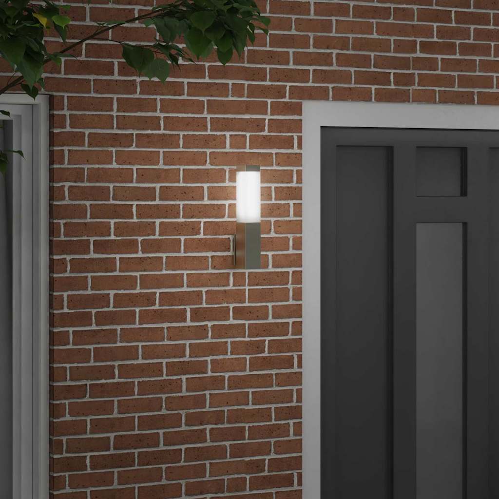 vidaXL Outdoor Wall Light Silver 10.5 x 6 x 33 cm