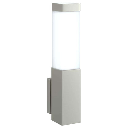 vidaXL Outdoor Wall Light 2 pcs Silver 10.5 x 6 x 33 cm