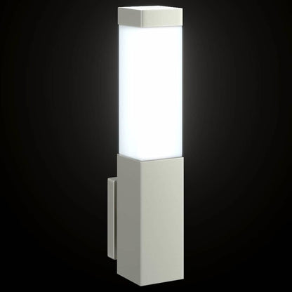 vidaXL Outdoor Wall Light 2 pcs Silver 10.5 x 6 x 33 cm