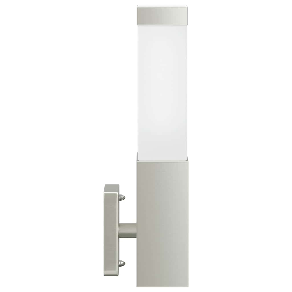 vidaXL Outdoor Wall Light 2 pcs Silver 10.5 x 6 x 33 cm