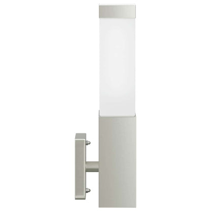 vidaXL Outdoor Wall Light 2 pcs Silver 10.5 x 6 x 33 cm