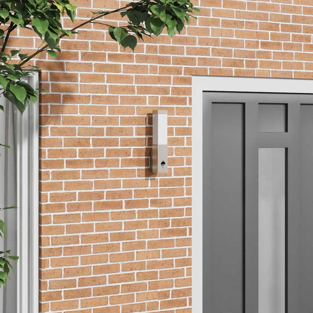 vidaXL Outdoor Wall Light with Sensor Silver Stainless Steel IP44
