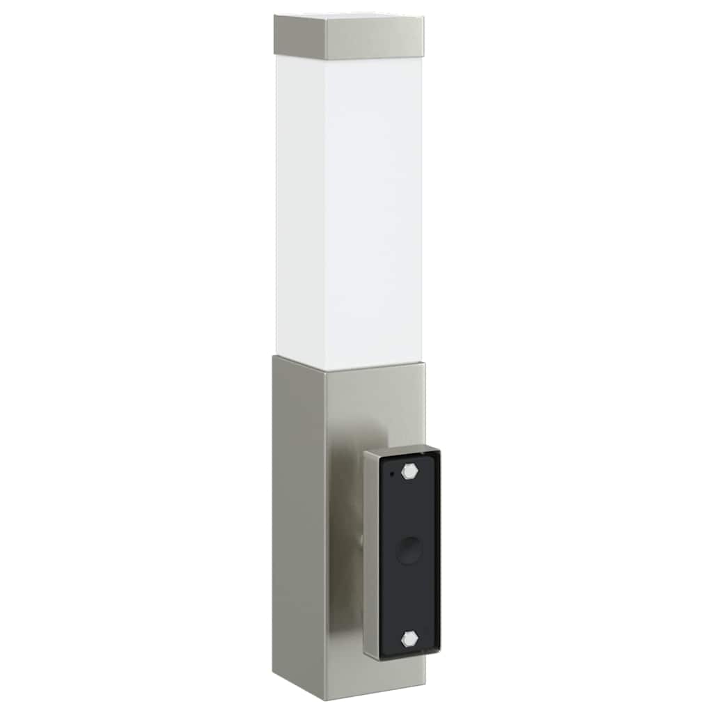 vidaXL Outdoor Wall Light with Sensor Silver Stainless Steel IP44